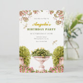 Invitation Jardin d'anniversaire aquarelle (Debout devant)