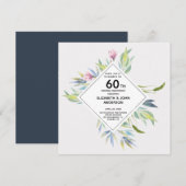 Invitation Jardin dans la Riviera 60e anniversaire de mariage (Devant / Derrière)