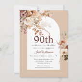 Invitation Jardin d'aquarelle Arc floral 90e anniversaire (Devant)