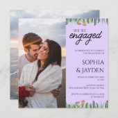 Invitation Jardin d'aquarelle de Cactus violet (Devant / Derrière)