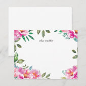 Invitation Jardin d'aquarelle pourpre| Papeterie personnalisé (Devant / Derrière)