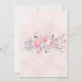 Invitation Jardin d'aquarelle rose vif baby shower rose (Dos)