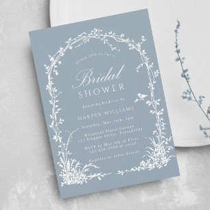 Invitation Jardin d'arche botanique Fête prénuptiale Bleu Pou
