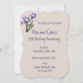 Invitation Jardin d'asters pour les 25 ans de mariage Fleur (Dos)