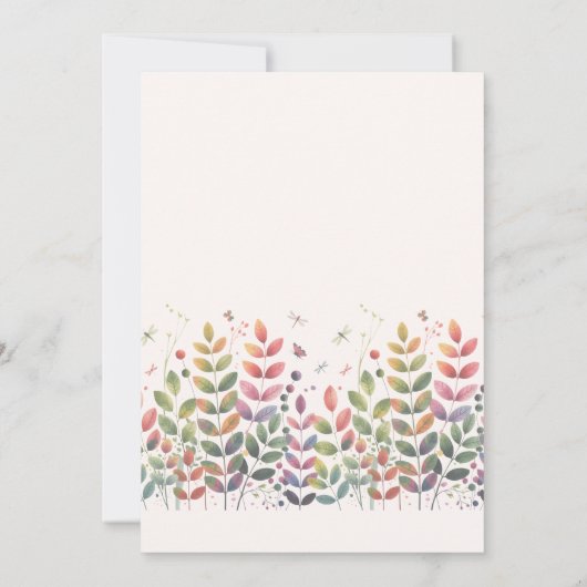 Invitation Jardin d'automne avec Mariage de libellules (Dos)