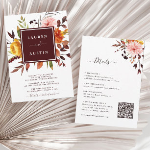 Invitation Jardin d'automne de mariage en Bourgogne tout en u
