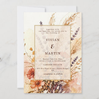Invitation Jardin d'automne en fleurs Mariage