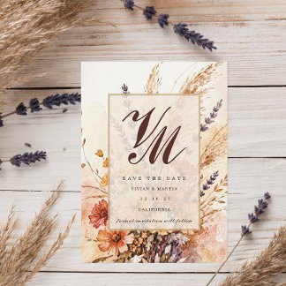 Invitation Jardin d'automne en fleurs, Sauvegarder la date