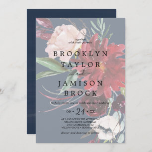 Invitation Jardin d'automne Mariage floral défraîchi de la