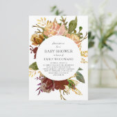 Invitation Jardin d'automne Rustique Baby shower floral (Debout devant)