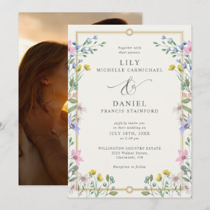 Invitation Jardin de campagne Fleurs sauvages Floral Photo Ma