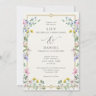 Invitation Jardin de campagne Fleurs sauvages Mariage floral
