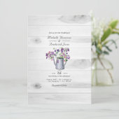 Invitation Jardin de campagne rustique Floral Code QR RSVP Ma (Debout devant)