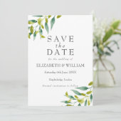 Invitation Jardin de campagne verdure Enregistrer la date (Debout devant)