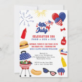Invitation Jardin de célébration du 4 juillet BBQ (Devant)