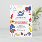 Invitation Jardin de célébration du 4 juillet BBQ (Debout devant)
