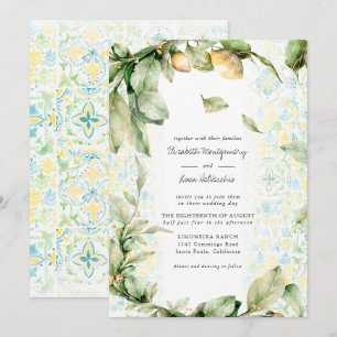 Invitation Jardin de citron italien Mariage bohème botaniqu