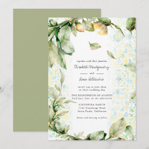 Invitation Jardin de citron italien Mariage botanique bohèm