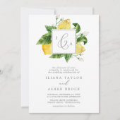 Invitation Jardin de citron moderne Mariage de monogramme off (Devant)