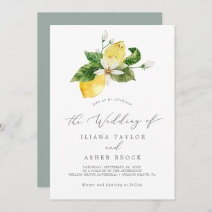 Invitation Jardin de citron moderne Mariage simple