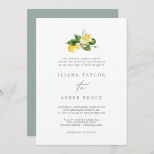 Invitation Jardin de citron moderne Mariage traditionnel