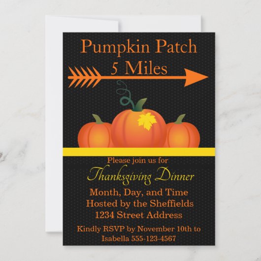 Invitation Jardin de citrouilles (Devant)