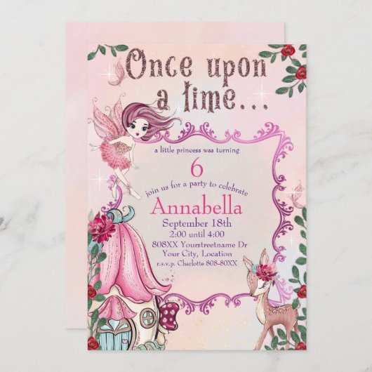 Invitation Jardin de contes de fées (Devant / Derrière)