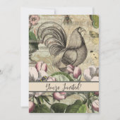 Invitation Jardin de Coq Vintage Art Collage : Campagne Franç (Devant)