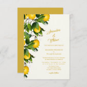 Invitation Jardin de couronnes de citron moderne | MARIAGE (Devant / Derrière)