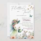 Invitation Jardin de fée magique Aquarelle fille Anniversaire (Devant)