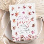 Invitation Jardin de Fée Whimsical Champignons 1er anniversai