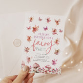 Invitation Jardin de Fée Whimsical Champignons 1er anniversai