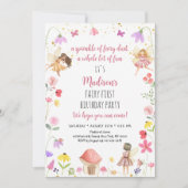 Invitation Jardin de fées enchanté premier anniversaire (Devant)