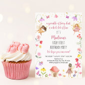 Invitation Jardin de fées enchanté premier anniversaire
