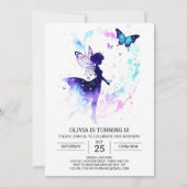 Invitation Jardin de fées enchantée Fête d'anniversaire (Devant)