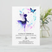 Invitation Jardin de fées enchantée Fête d'anniversaire (Debout devant)