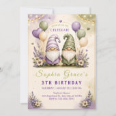 Invitation Jardin de Fées Gnome 3e Anniversaire (Devant)