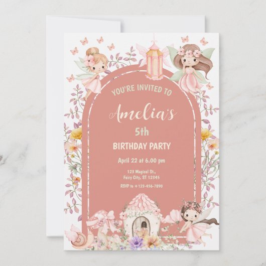 Invitation Jardin de fées magique boho (Devant)
