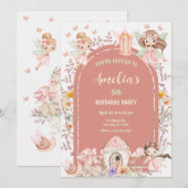 Invitation Jardin de fées magique boho (Devant / Derrière)
