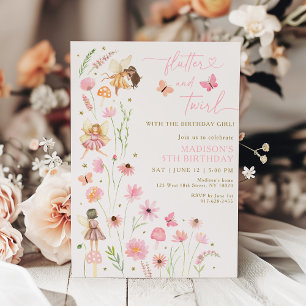 Invitation Jardin de fées magique Floral Anniversaire