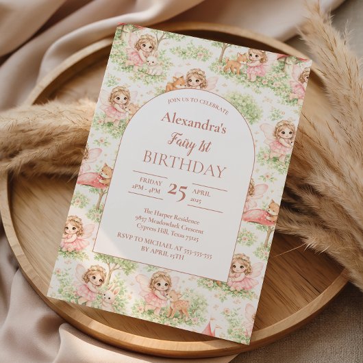 Invitation Jardin de Fées Premier Anniversaire