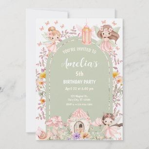 Invitation Jardin de fées sauvages boho magique