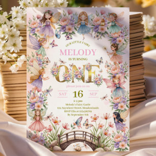 Invitation Jardin de fées Whimsical 1er anniversaire Invitati