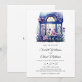 Invitation Jardin de fenêtre de cottage à fleurs violettes po (Devant / Derrière)