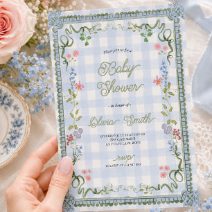 Invitation Jardin de Fête de Naissance Botanique Vintage