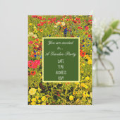 Invitation Jardin de fête moderne aux fleurs sauvages (Debout devant)