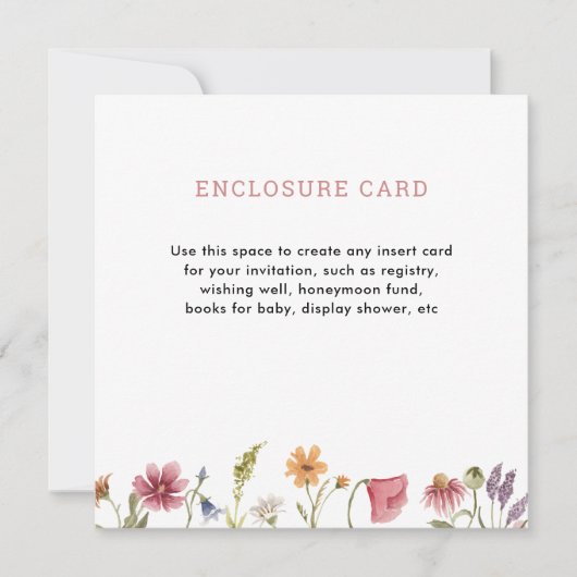 Invitation Jardin de fleur sauvage à l'aquarelle numérique ca (Devant)