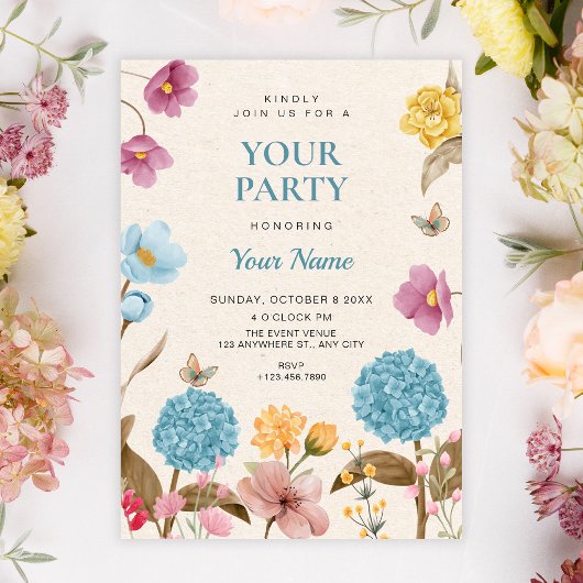 Invitation Jardin de fleurs 