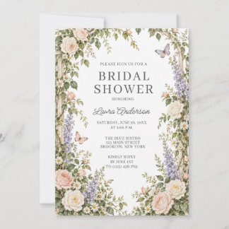 Invitation Jardin de Fleurs Baby Shower de Mariée