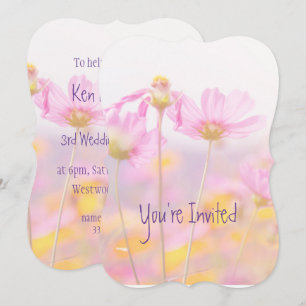Invitation Jardin de fleurs Cosmos pour anniversaire de maria